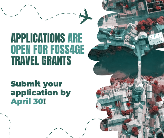 Graphic saying that travel grants applications are open until April 30.