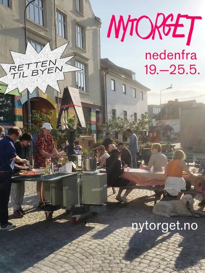 Summer at Nytorget, Stavanger. People gathering, chatting, mingling, sharing food in the sun. A dog joined as well.