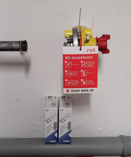 Gas Anschluss verplombt