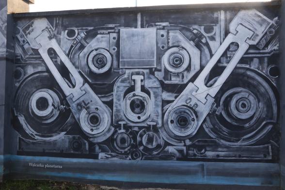 Artwork by Jakub "biko" Bitka, Mateusz Filek & Marcin Papis in Szczecin (Poland) dedicated to Polish scientists and inventors