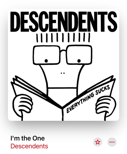 Photo of the descendents “everything sucks” album cover.