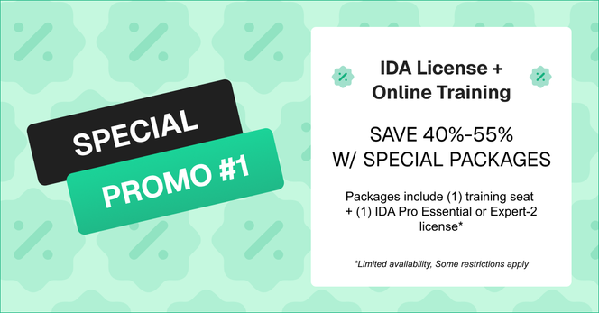 IDA Pro license + online training discounts.