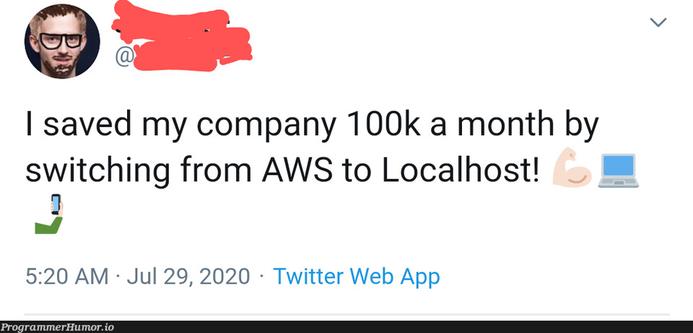 Switch from AWS to Lolcahost and save 100k a month