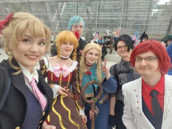Selfie of several people in cosplay