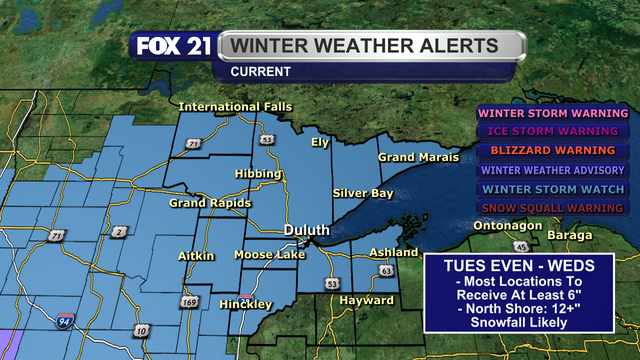 The Winter Storm Watch for Aitkin, Bayfield, Carlton, Cook, Douglas, Itasca, Koochiching, Lake, Pine, and St. Louis counties remains in effect for the evening of Tuesday, April 1, 2025, through all of Wednesday, April 2, 2025.  This is the area of the Northland where snowfall totals of at least 6-inches are likely with the next storm system coming through the region.