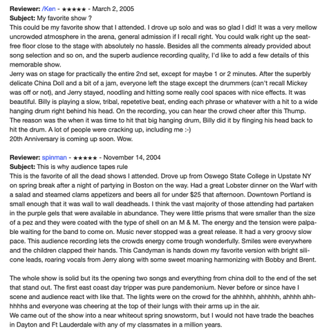 screenshots of memories from Internet Archive & elsewhere