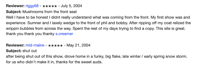 screenshots of memories from Internet Archive & elsewhere