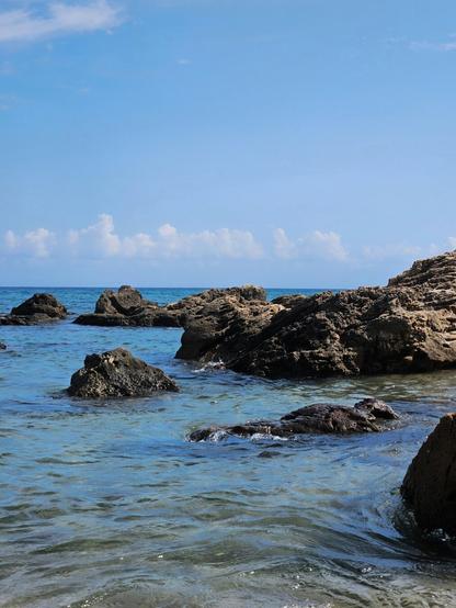 Sea and rocks in water