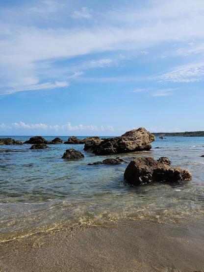 Beach and rocks in water
