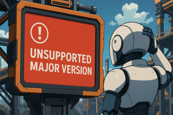 Roboter looking at Error Message