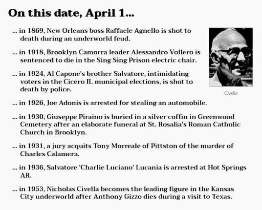 Collection of crime history items from April 1.