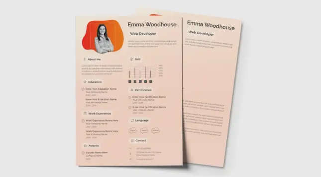 A Creative Resume Layout with Cover Letter by GraphyPix Available as Adobe Illustrator Template