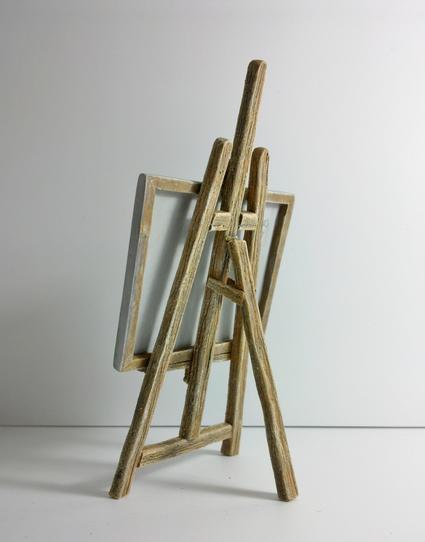 Rear of the Dollshouse scale painting showing more of the easel.