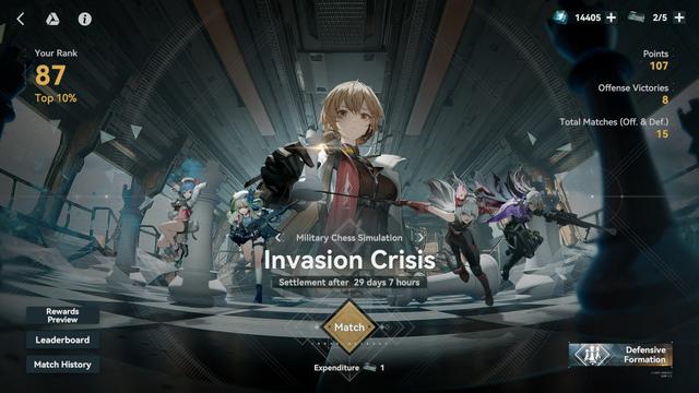 I am temporarily Rank 87 in GFL2 Exilium ranked PVP