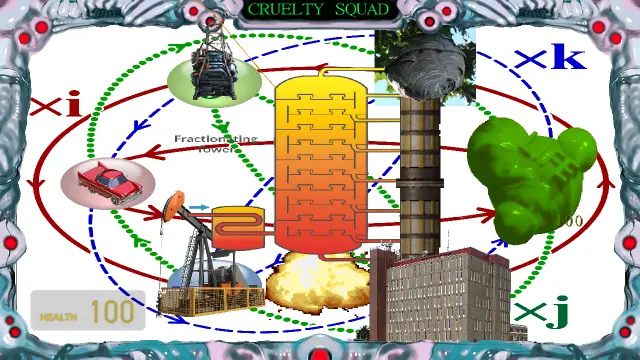 a bunch of random factory elements and video game GUI parts edited together haphazardly