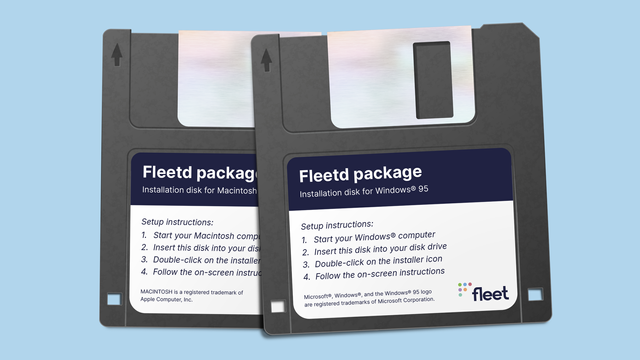 Fleetd floppy disks with support for Windows95