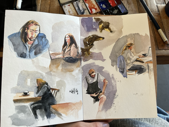 Sketches of the people from my fav coffee shop ❤️