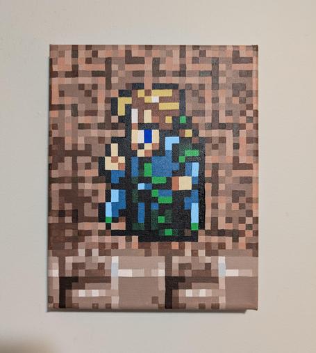 Pixel painting of Edgar from FF6