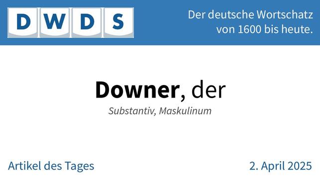 Downer, der | Substantiv, Maskulinum
