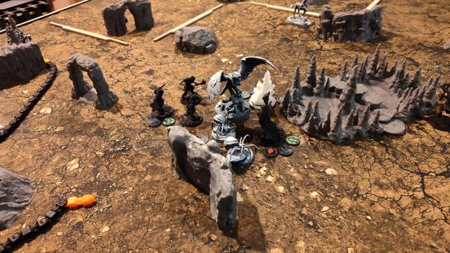 A close melee encounter between 2 fantasy army units.