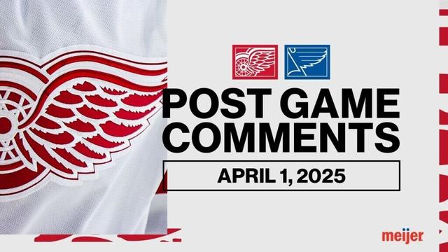 JT Compher, Moritz Seider, Todd McLellan Post Game Comments @ STL | April 1, 2025