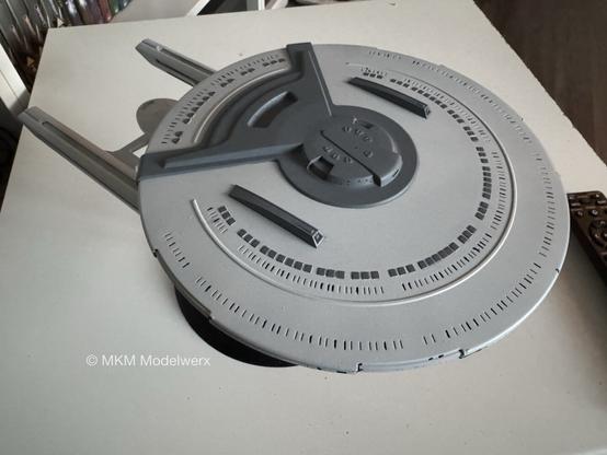 Top view of the model showing the paintwork almost completed