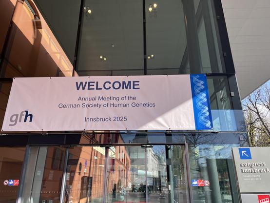 A Photo of the entrance to the 35th annual meeting of the German Society for Human Genetics.