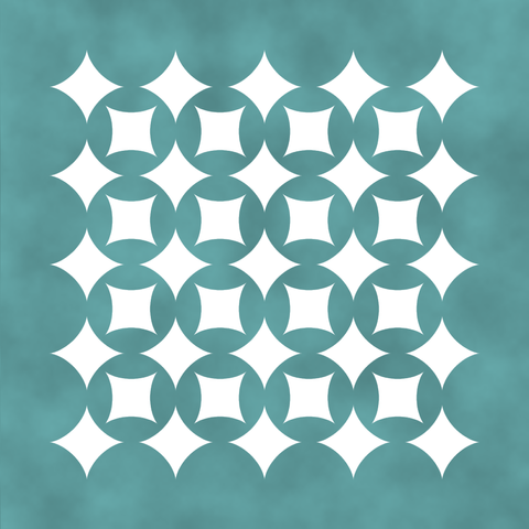 41 superellipses on a rotated square grid. Because 41 is a prime that is one more than  multiple of 4 (congruent to 1 mod 4), it can be represented as a sum of two squares. In this case, 41 = 4*4 + 5*5.