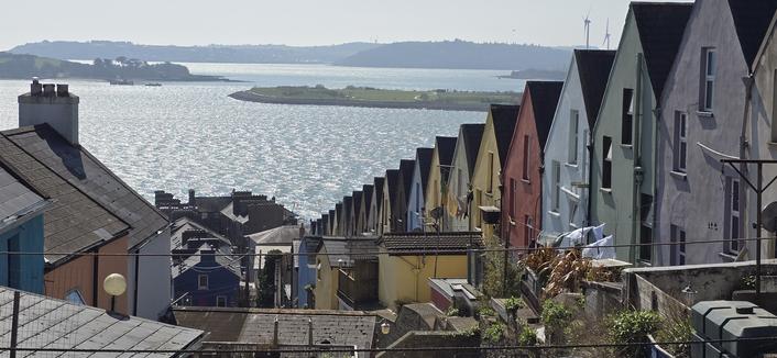 Cob houses and the sea