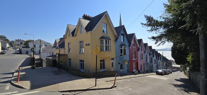 Cob houses and the sea