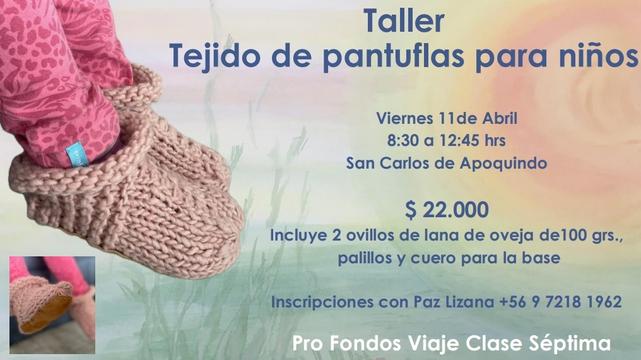 Taller tejido de pantuflas para niños
