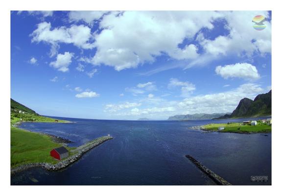 bridge view to Remøyholmen (right) close to Island Runde (left)