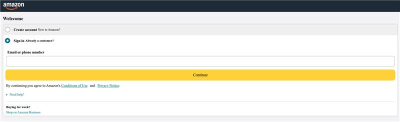 Screenshot of a phishing page impersonating Amazon