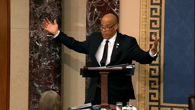 #corybooker raising his arms during his speech