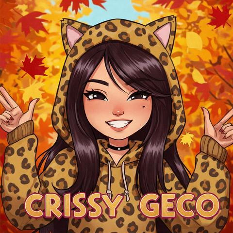teen Crissy wearing leopard hoodie, fall leaves background