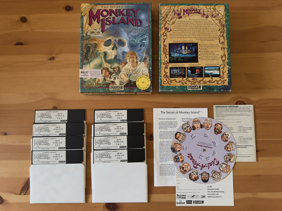 Deutsche EGA-Version von Monkey Island auf 5 1/4 Zoll Disketten