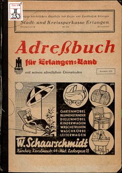 eines der Adressbücher im März 2025: Erlangen-Land 1939