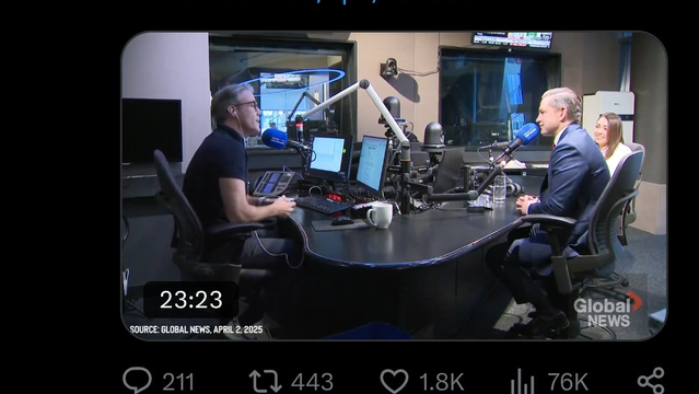 Pierre and Ana sit by side during a media interview for Global news.