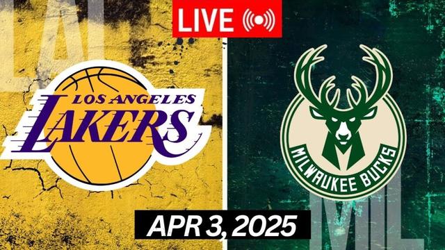 NBA LIVE!  Los Angeles Lakers vs Milwaukee Bucks I NBA 2K25 April 3, 2025 I MIL vs LAL 2K