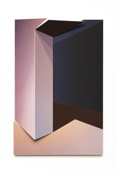Folded collage of a space.
Colours are photographs of skies