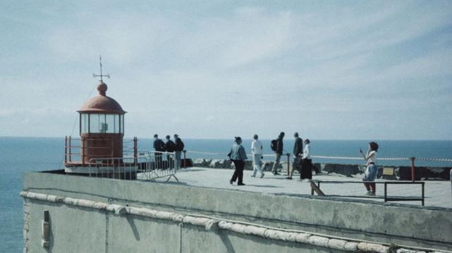 The Forte de São Miguel Arcanjo overlooking the Atlantic Ocean at Nazaré, Portugal.