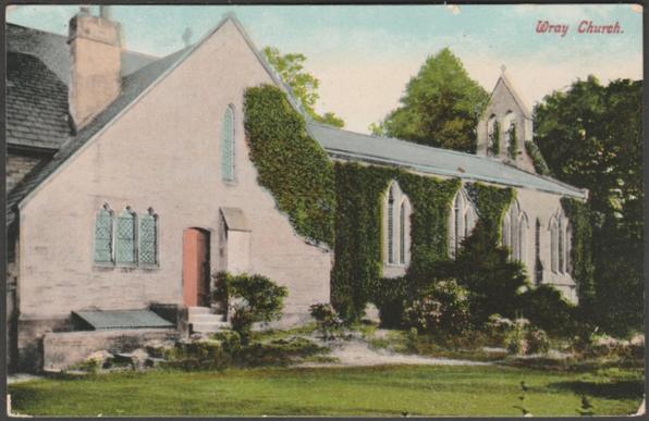 Printed colour postcard showing a view of Holy Trinity Church at Wray in Lancashire.

Published by the Stationery Co, Skipton, Turner Series, not numbered, c.1905-10.

Postally unused, but with short message.

Good condition, with some corner bumps and small chip to right centre of top edge.