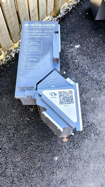 Ein e-stand mit qr Code, kein Fahrrad drin
