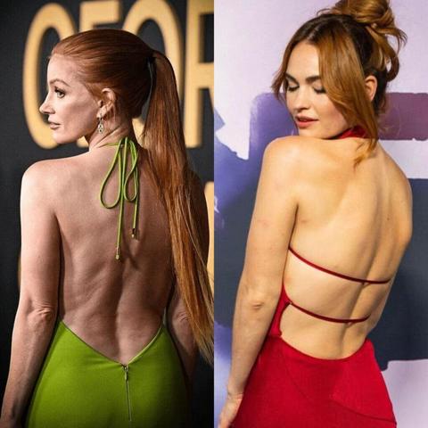 Best Celebrity Back (Round of 8) : Jessica Chastain vs Lilly James
