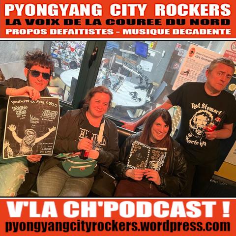Flyer du #382 de Pyongyang City Rockers. C'est Vos Grandes Leadrice et Deurs qui encadrent Hélène, la dame qui fait Perspective zine.