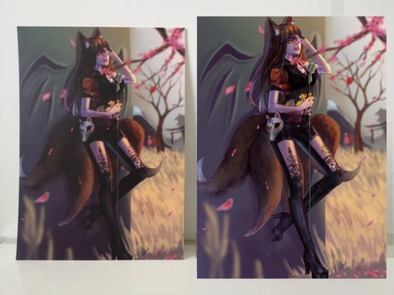 Carte postale avec l'illustration du CD "Kitsune no Koe" de TBK.