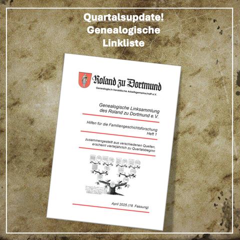 Quartalsupdate der Genealogischen #Linkliste des Roland (II-2025)
Cover