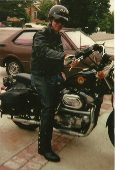 Me from 1991 on my first motorcycle decked out in full leathers