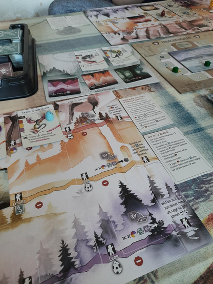 Aufbau Flügelschlag Tableau mit Drachen-Karten