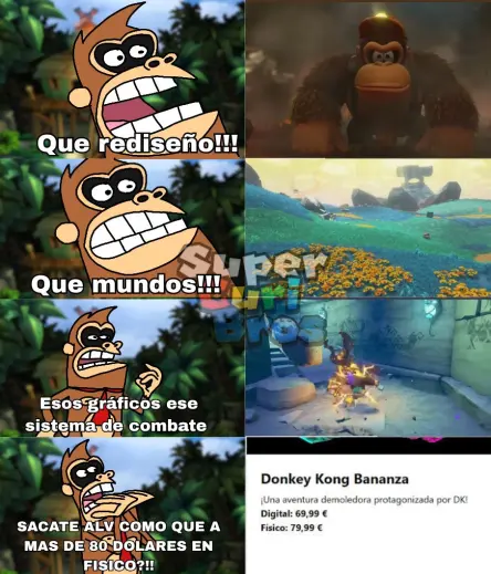 Un curi basado en los padrinos mágicos donde nuestro chango favorito va viendo escenas del nuevo juego.
Que rediseño! Que mundos! Esos gráficos, ese sistema de combate! ... Sacate alv como que más de 80 dólares en físico!!!